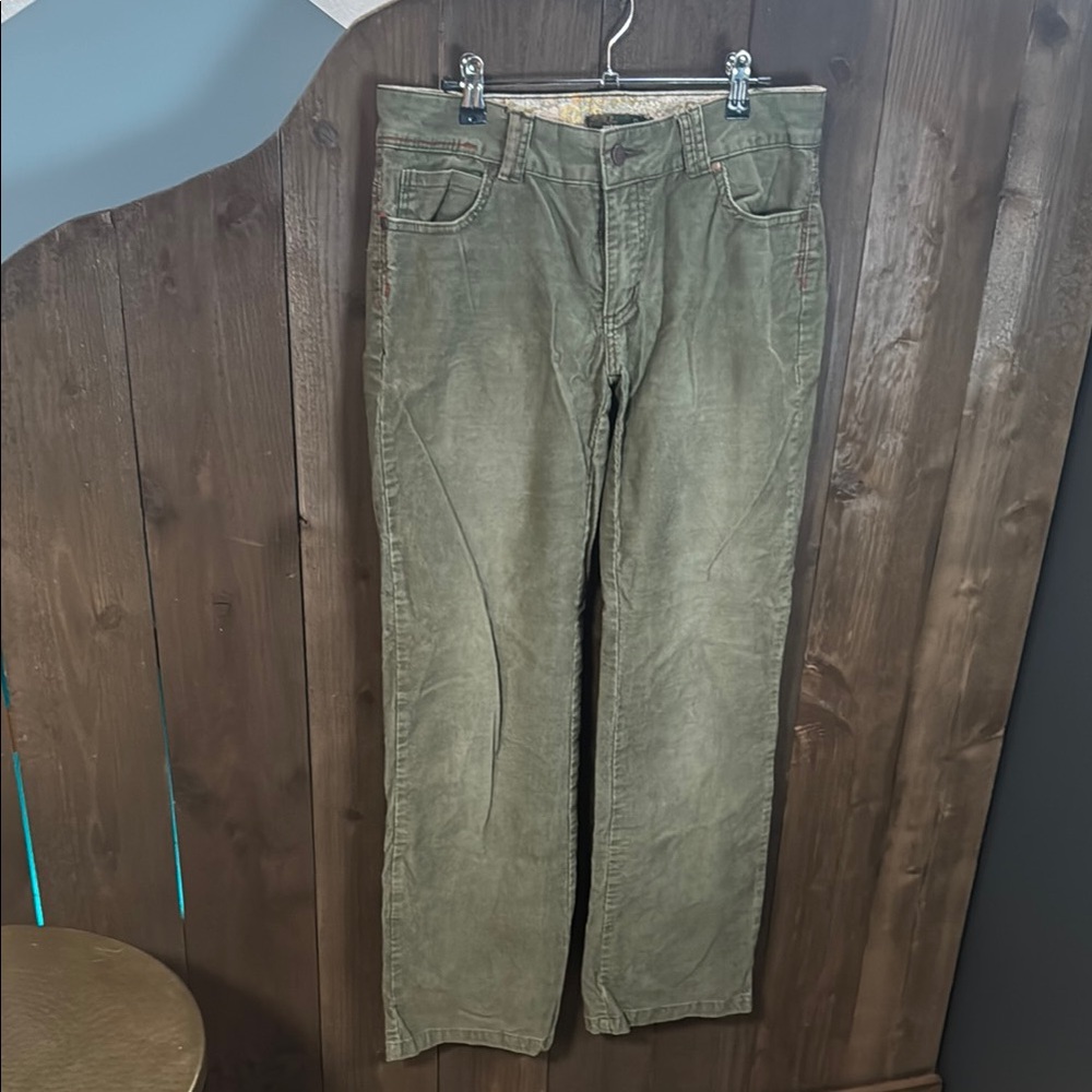 Prana- Woman’s Green corduroy pants -size 10